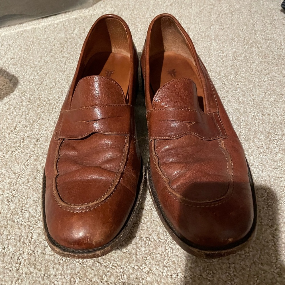 Frye Mens Brown Leather Loafers